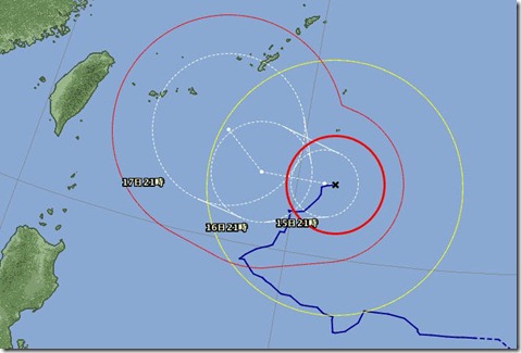 台風14日（日）午後9時tori
