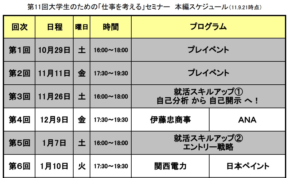 大学生のための仕事を考えるセミナー
大阪企業家ミュージアム
SPI対策予備校
アフロ松田
松田佳久